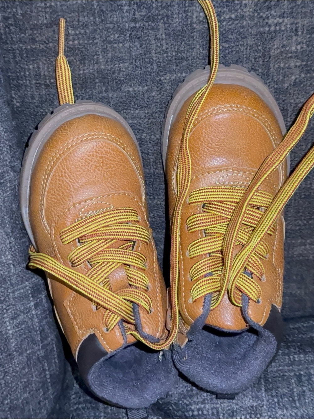 Carter's Tan/Brown Leather Lace-Up Kids Boots